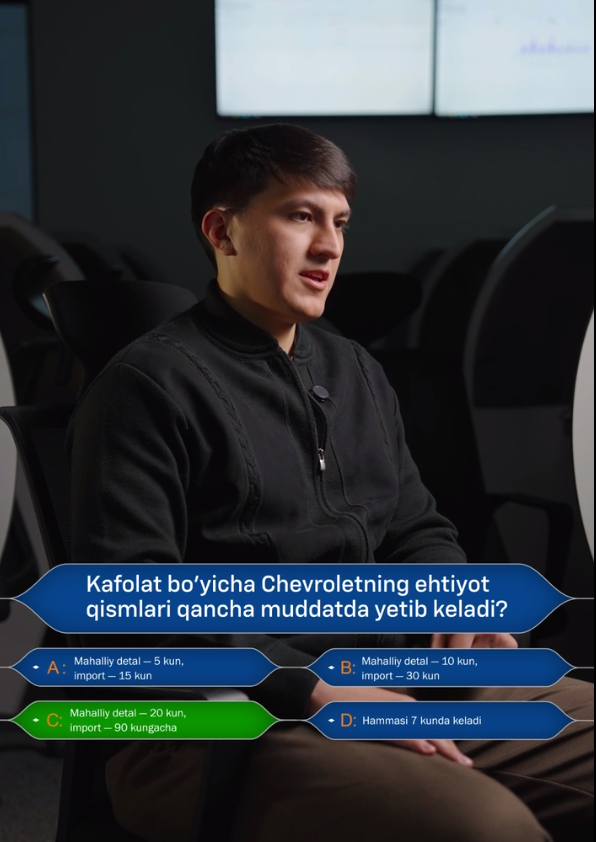 Kafolat sharti boʻyicha kerakli ehtiyot qismlar qancha vaqtda yetib kelishi kerak?
