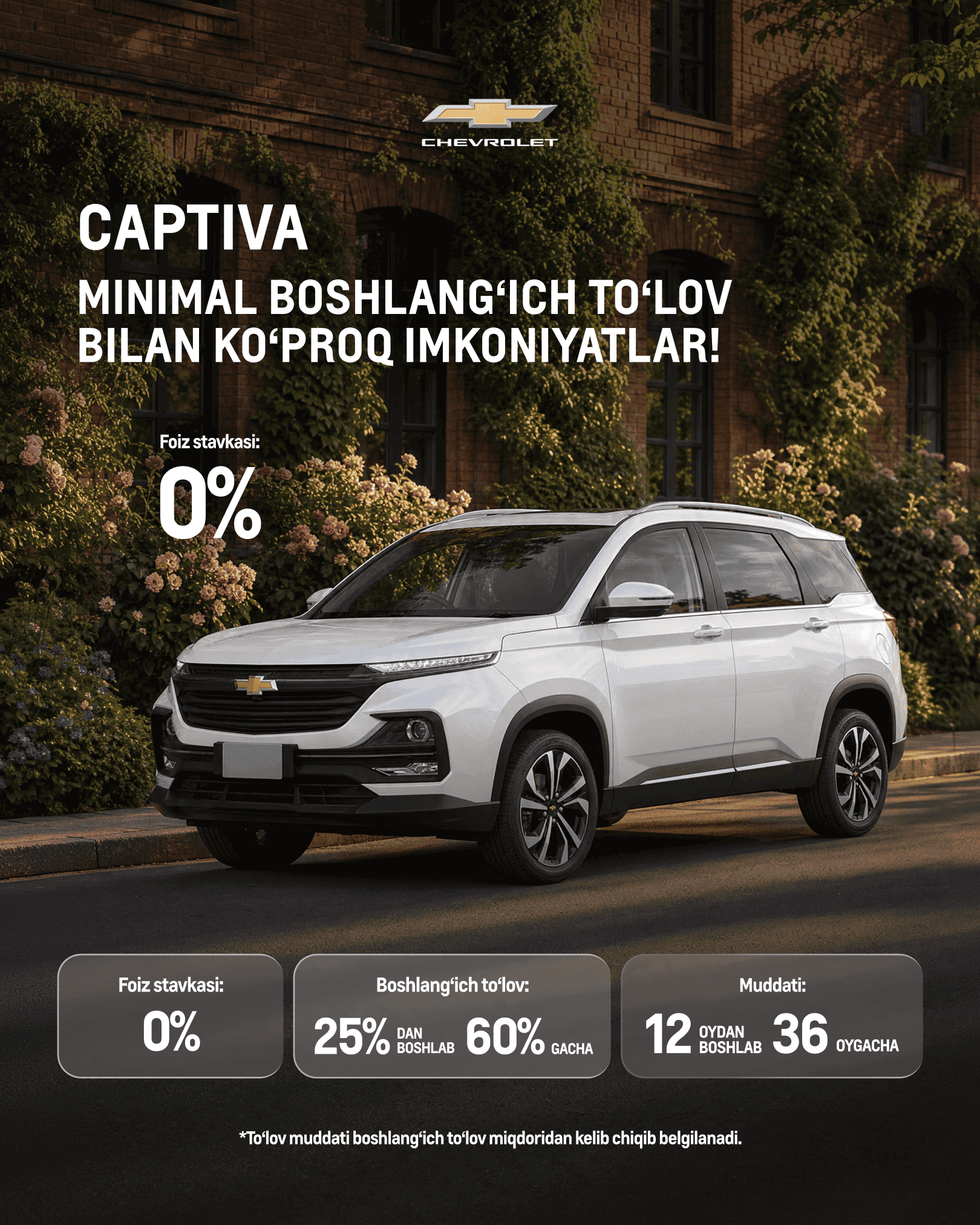 Chevrolet Captiva xaridi uchun afzal takliflar bir joyda!
